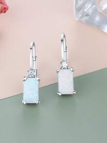 FOREVER QUEEN 1對925純銀耳骨奧巴耳墜,女孩14k鍍金方形耳環