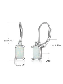 FOREVER QUEEN 1對925純銀耳骨奧巴耳墜,女孩14k鍍金方形耳環