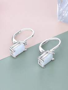 FOREVER QUEEN 1對925純銀耳骨奧巴耳墜,女孩14k鍍金方形耳環