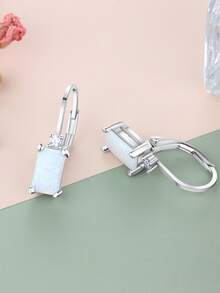 FOREVER QUEEN 1對925純銀耳骨奧巴耳墜,女孩14k鍍金方形耳環