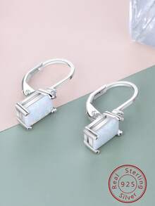 FOREVER QUEEN 1對925純銀耳骨奧巴耳墜,女孩14k鍍金方形耳環