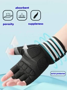 BAMANSHI 1 Đôi Nam Sọc & Chữ Đồ Họa Ngón Tay Thông Thường Găng Tay Thể Thao Ngoài Trời - Đỏ - Xem 5