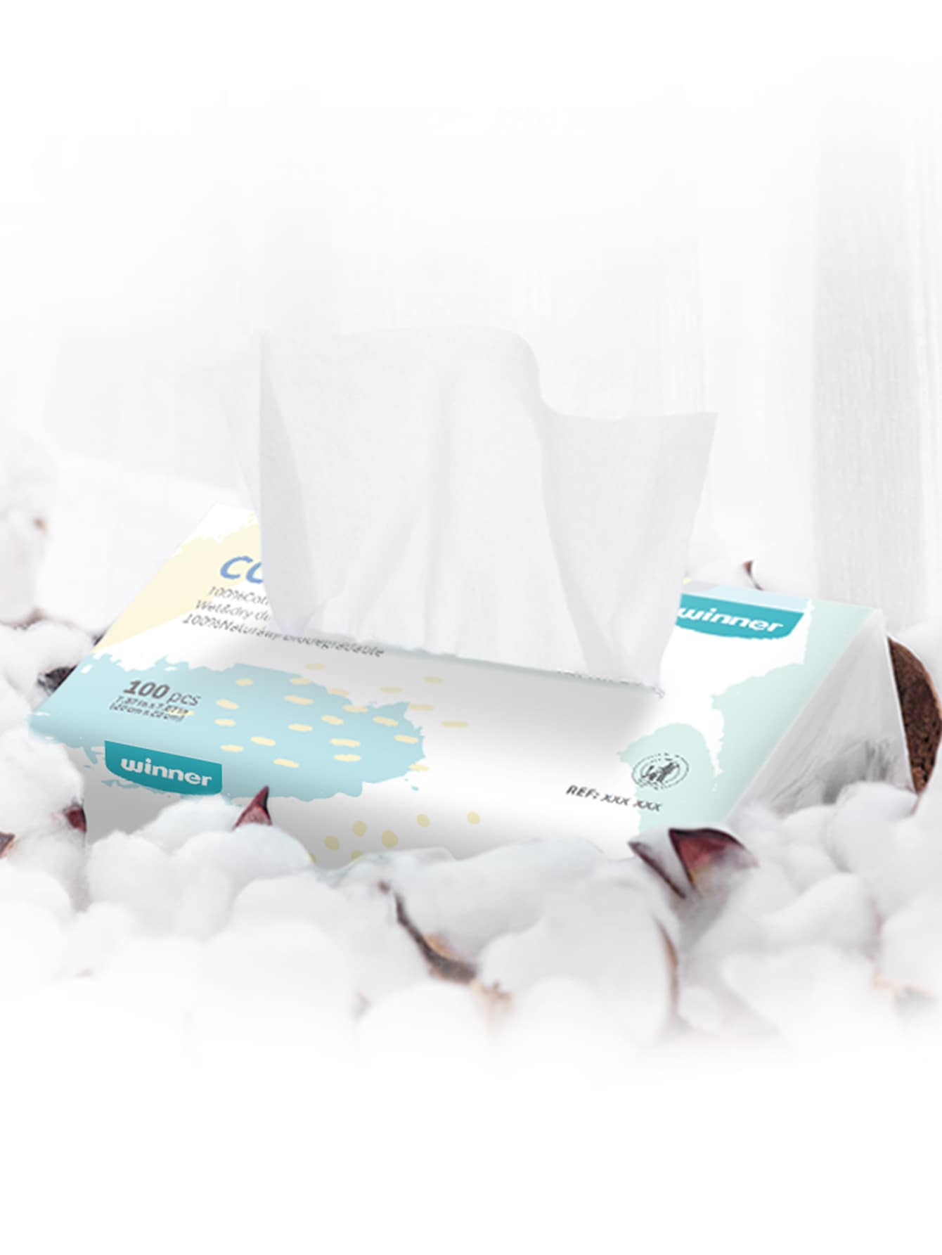 Bebé 100 piezas Almohadilla facial - Blanco - Ver 1