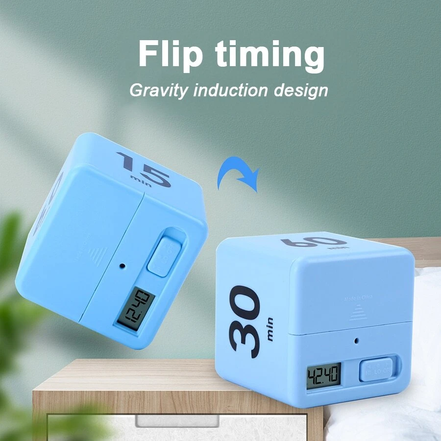 Creative Timer, Student Study Countdown Reminder For Exam Question, Time Management, Mini Timer - Blue - View 1