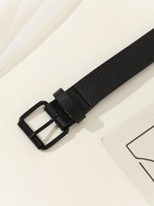 1 件女士简约扣暗色风格百搭腰带，适合连衣裙、牛仔裤、日常装扮（腰带宽度：2.8 厘米）秋季、万圣节 - 黑色 - 查看 3