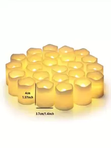 6 Piezas de Velas Votivas sin Llama, Velas Eléctricas Falsas sin Llama, Decoraciones de Mesa, Festival, Navidad, Regalo de San Valentín - Blanco - Ver 4