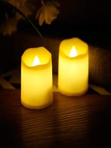 6 Piezas de Velas Votivas sin Llama, Velas Eléctricas Falsas sin Llama, Decoraciones de Mesa, Festival, Navidad, Regalo de San Valentín - Blanco - Ver 10