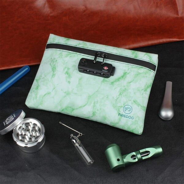 PU Leather Smell Proof Bags and Container with Lock,Carbon Lined Smell