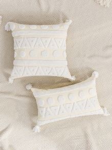 1pc Tufted Cushion Cover Không có chất làm đầy - Màu be - Xem 1