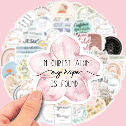 50pcs Phrase & Quote Graffiti Stickers For Decorating Phone, Computer, Suitcase, Notebook