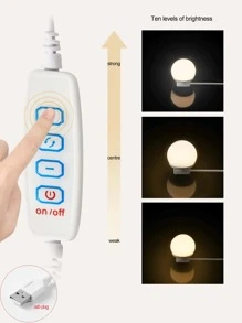 Makeup Mirror Light Usb Three-tone Dimmable Led Bulb For Vanity Mirror With Beauty Enhancing Function - White - View 3