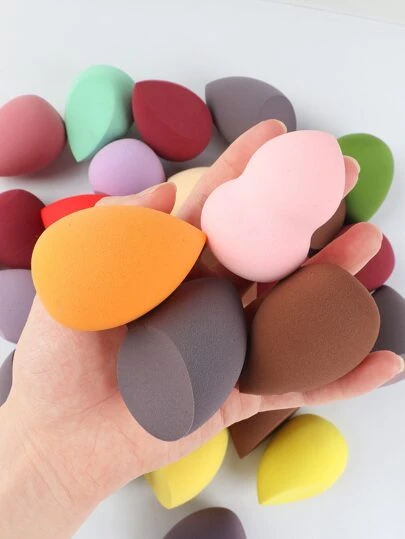 Bộ 10 miếng mút trang điểm, 10 miếng mút tán kem nền mềm mại, dùng được cả khô và ướt (màu sắc và hình dạng ngẫu nhiên)