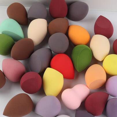 10pcs/Set Makeup Sponges, 10pcs Dry & Wet Dual-Use Soft Makeup Blender Sponges (Random Color & Shape)