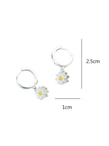 1 par de brincos pendentes de flores estilo Mori, simples e delicados, para uso diário