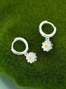 1 par de brincos pendentes de flores estilo Mori, simples e delicados, para uso diário