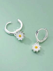 1 par de brincos pendentes de flores estilo Mori, simples e delicados, para uso diário