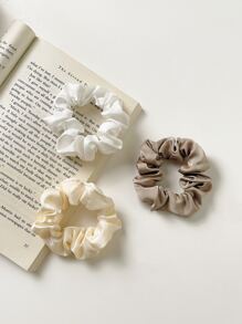 10个装女士时尚优雅复古纯色弹力发圈套装，休闲发绳，马尾辫发圈，发饰，弹性发带，美发家居饰品 - 彩色 - 查看 4