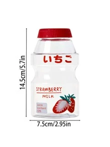 1 Miếng 480ml Mẫu Dâu tây PC Bình nước , Dễ thương Có thể mang đi Chai Đối với Uống rượu - Đỏ - Xem 2