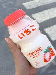 1 Miếng 480ml Mẫu Dâu tây PC Bình nước , Dễ thương Có thể mang đi Chai Đối với Uống rượu - Đỏ - Xem 3