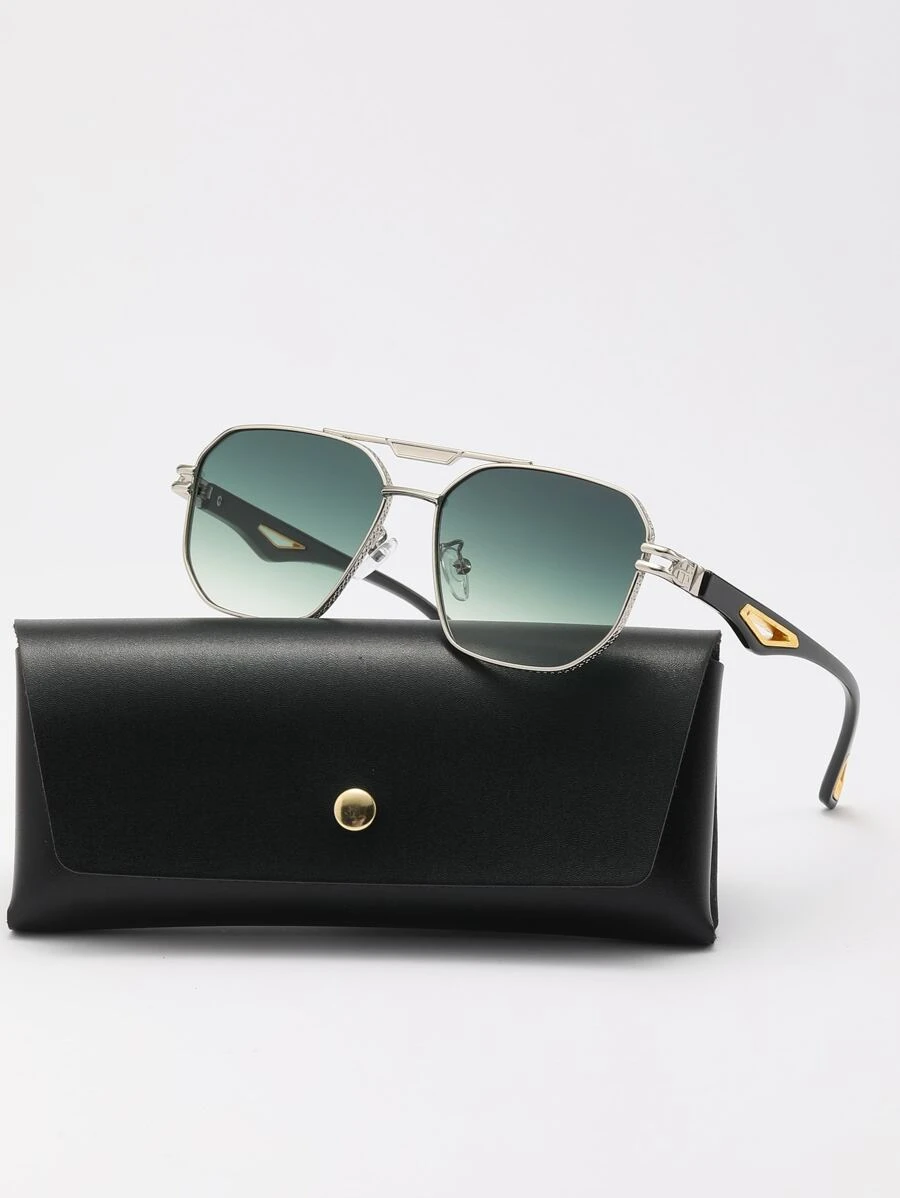 1 Cặp kính mát tròng kính chuyển màu khung kim loại hỗn hợp bằng polycarbonate chống vỡ cho nam, phong cách đường phố thích hợp cho kỳ nghỉ, ngoài trời, bãi biển, đi làm, thời trang du lịch cổ điển cổ điển (bao gồm dây đeo, hộp đựng, vải) - Nhiều màu - Xem 1