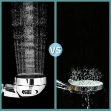 High Pressure Handheld Shower Head with On Off Switch, Detachable Shower Head, 3 Spray Modes Shower Massager Handheld with Hose and Adjustable Angle Bracket (Chrome) - 鉻合金 - 查看 5