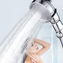 High Pressure Handheld Shower Head with On Off Switch, Detachable Shower Head, 3 Spray Modes Shower Massager Handheld with Hose and Adjustable Angle Bracket (Chrome) - 鉻合金 - 查看 6