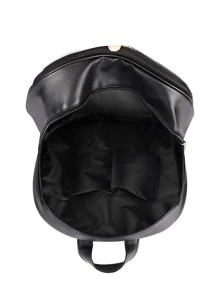 DIY Itabag Backpack, Double Window Candy PU Leather School Rucksack, Cute Clear Shoulder Bag Transparent Kawaii Daypack Travel Bag For Pins Display - Black - View 4