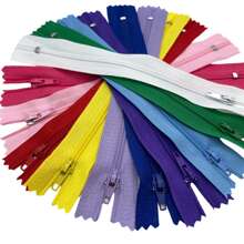 10入組5.9寸混色尼龍螺旋拉鍊,縫紉拉鍊適用於裁縫縫紉工藝 - 彩色 - 查看 1