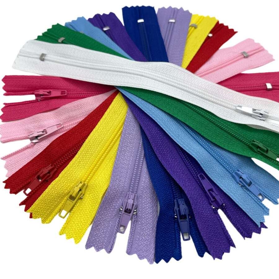 10入組5.9寸混色尼龍螺旋拉鍊,縫紉拉鍊適用於裁縫縫紉工藝 - 彩色 - 查看 1
