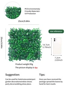 6pcs Green Artificial Grass Mat Best Gifts Birthday - Green - View 2