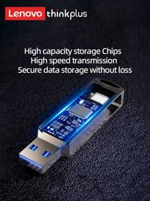 Lenovo USB 3.1 Flashlaufwerk, USB Memory Stick Thumb Drive mit Hochgeschwindigkeit, externer USB Speicherstick kompatibel - Grau - Übersicht 4