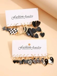 兒童耳環 - 黑色 - 查看 2