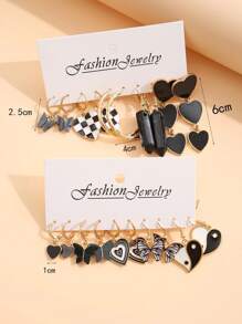 兒童耳環 - 黑色 - 查看 3