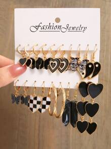 兒童耳環 - 黑色 - 查看 1