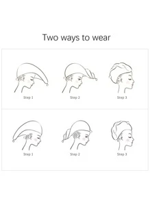 1 件装珊瑚绒刺绣固定头巾，适合女士长发、干发帽毛巾、浴帽 - 紫色 - 查看 5