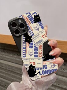 Чохол для телефону з мультяшним кітовим візерунком - Різнокольоровий - Переглянути 3