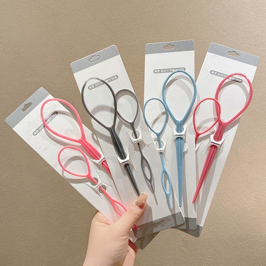 2入組兒童時尚塑膠頭髮環形用於頭髮造型