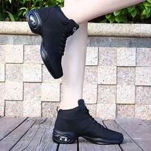 Alphabet Pattern Front-tie Dance Shoes - Black - View 3