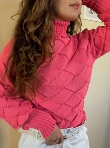 Women Knit Tops - Màu Hồng  Dưa hấu - Xem 2