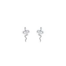 S925純銀女性蛇形耳釘,時尚和精美首飾類合適的適用於日常穿著作為A禮品為妻子,女朋友和女兒