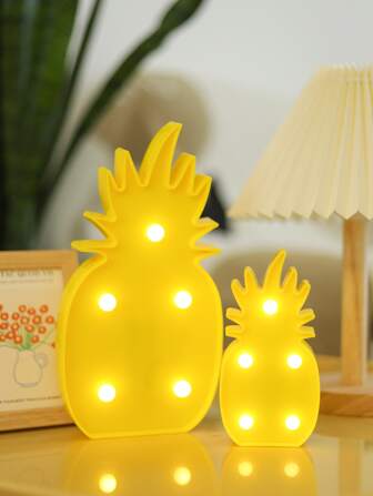 1入組黃色鳳梨形狀LED裝飾燈,室內桌子裝飾用品裝飾物適用於臥室,小夜燈