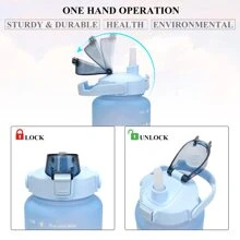 3pcs Motivational Water Bottle With Straw, 64oz(1800ml), 25oz(710ml), 10oz(300ml), Time Markings, Big Capacity, Leak Proof Half Gallon(1.8l)/2l Water Jug, Ideal For Sports, Gym, Travel, Bpa-free - Gradient Color - View 4