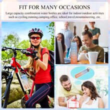 3pcs Motivational Water Bottle With Straw, 64oz(1800ml), 25oz(710ml), 10oz(300ml), Time Markings, Big Capacity, Leak Proof Half Gallon(1.8l)/2l Water Jug, Ideal For Sports, Gym, Travel, Bpa-free - Gradient Color - View 6