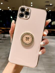 Funda para móvil enchapado con soporte de aro - Morado - Ver 4