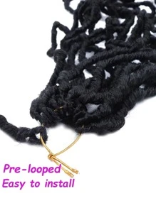 1-6Packs Soft Locs Crochet Hair, Pre Looped Faux Locs Crochet Braids, Goddess Locs Dreadlocs Synthetic Hair For (Natural Black) - Black - View 6