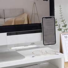 1 Pc Transparent Acrylic Self-Adhesive Memo Board, Minimalist Multi-Purpose Office Desk Side Storage Rack,School Supplies,Back To School