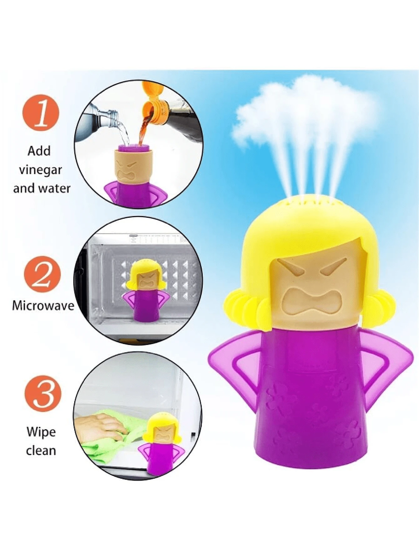 1pc Angry Mama Microwave Cleaner & Deodorizer - Purple - View 1