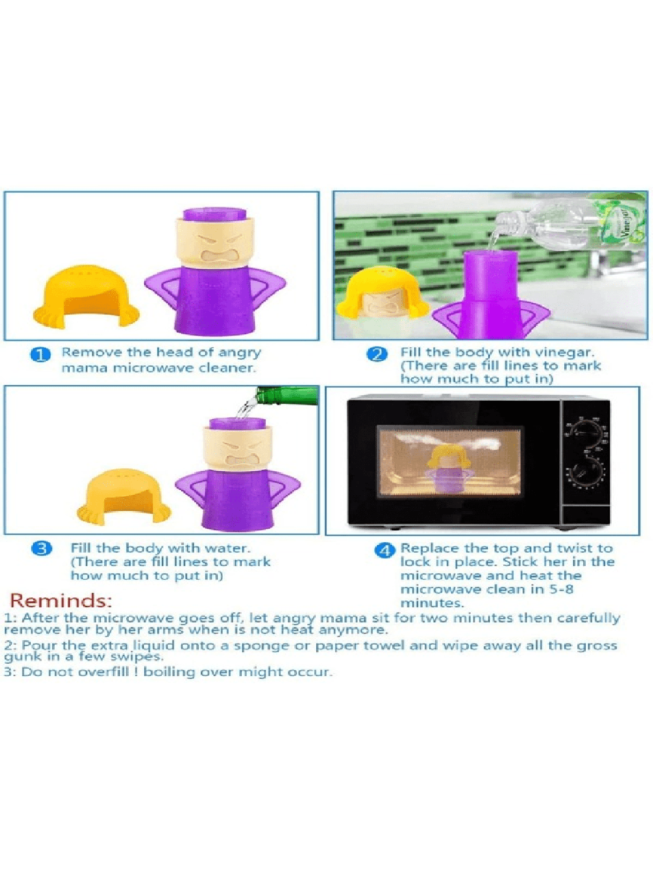 1pc Angry Mama Microwave Cleaner & Deodorizer SHEIN UK