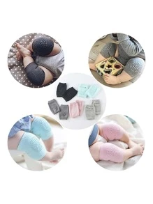 5對中性嬰兒爬行防滑護膝，保護爬行時的嬰兒膝蓋 - 彩色 - 查看 3