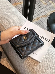 1pc Portable Pu Leather Clutch Short Wallet With Snap Closure Portable Cash White-Collar Workers For Female College Work Business Commute Office For Anniversary For Couple For Birthday Gift On Valentine Day Gift Gift For Women Wallet Purse Wallet Small Wallet